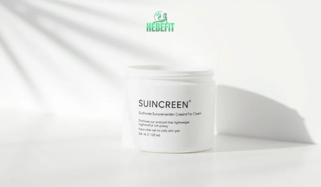 Woman applying sunscreen, perfect for oily skin care