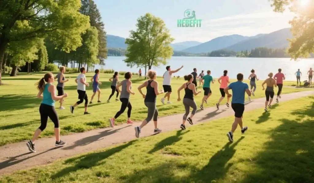 Young adults practicing natural fitness in Ponderay