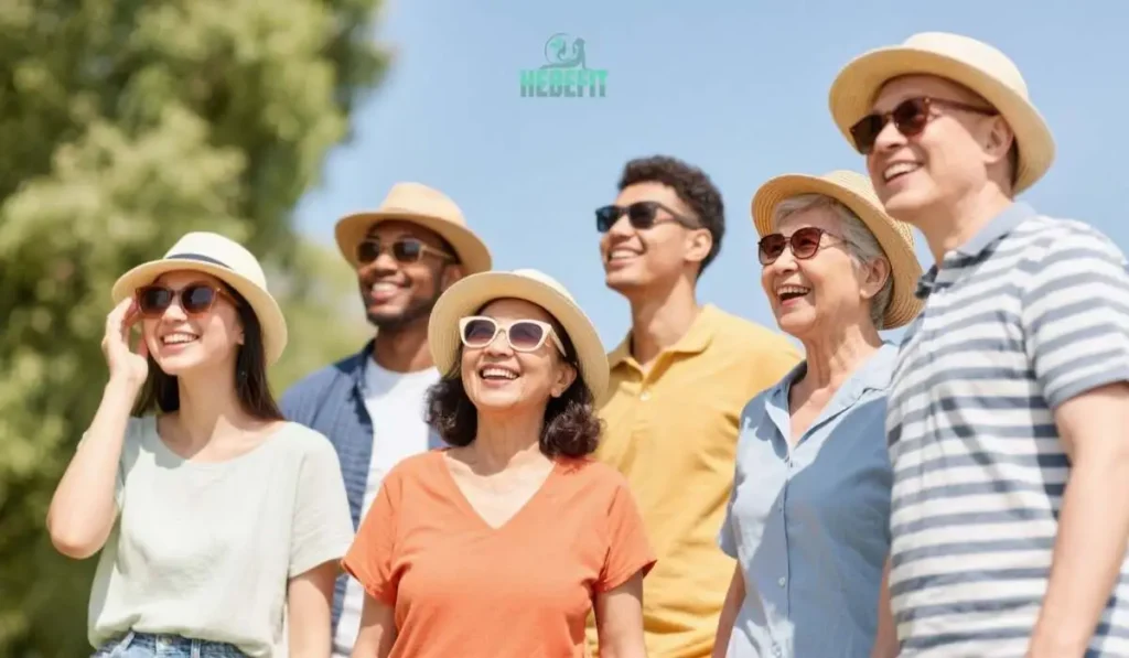 Woman enjoying outdoors with sun-protected skin