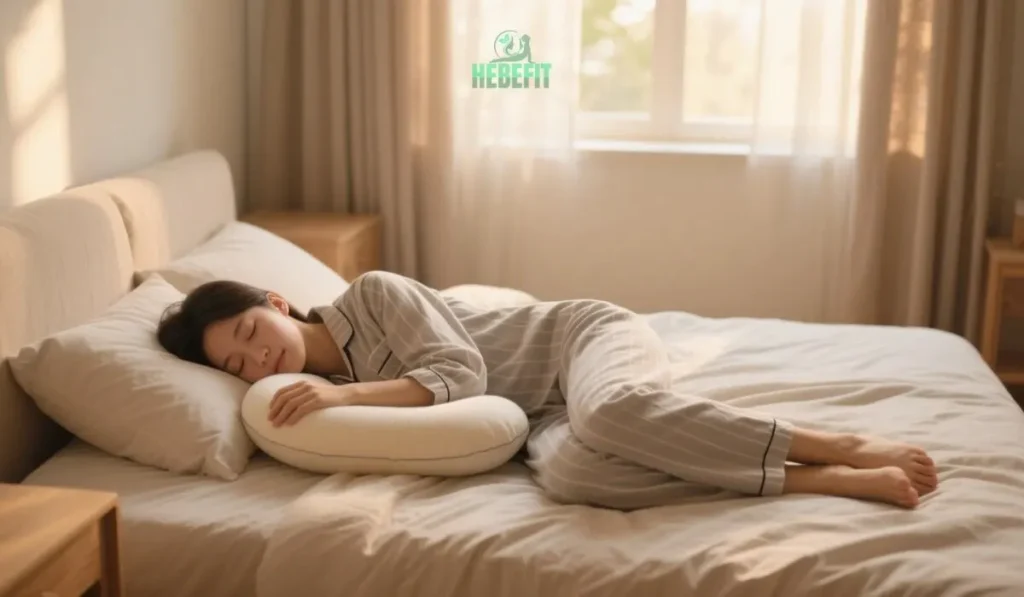 Proper body pillow use for back pain relief