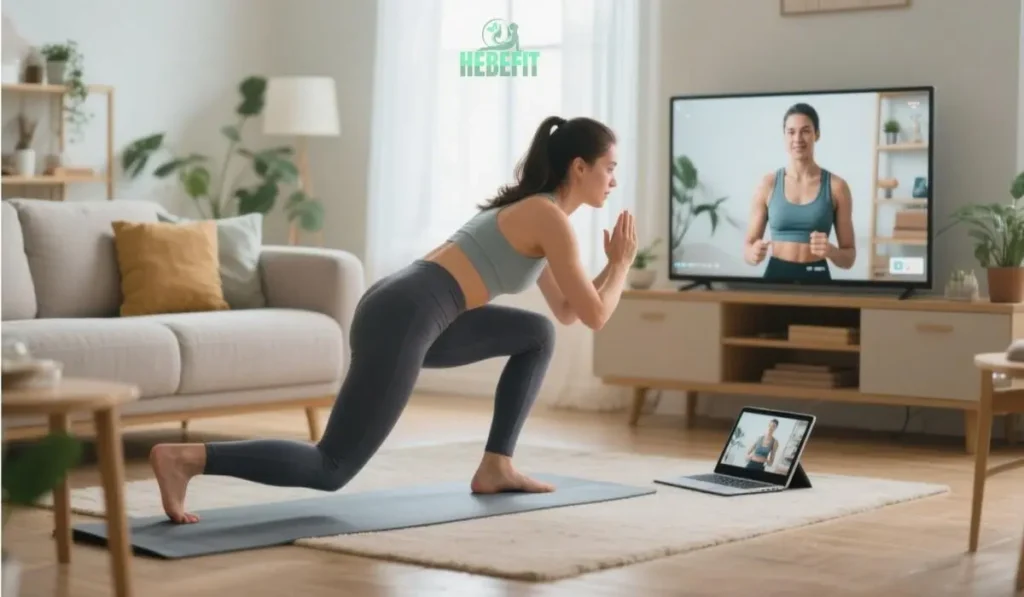 Beginner home workout with fitness influencer