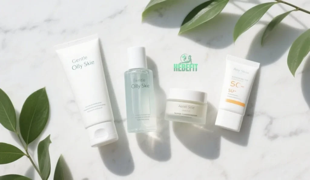 Oily skin care routine with natural glow