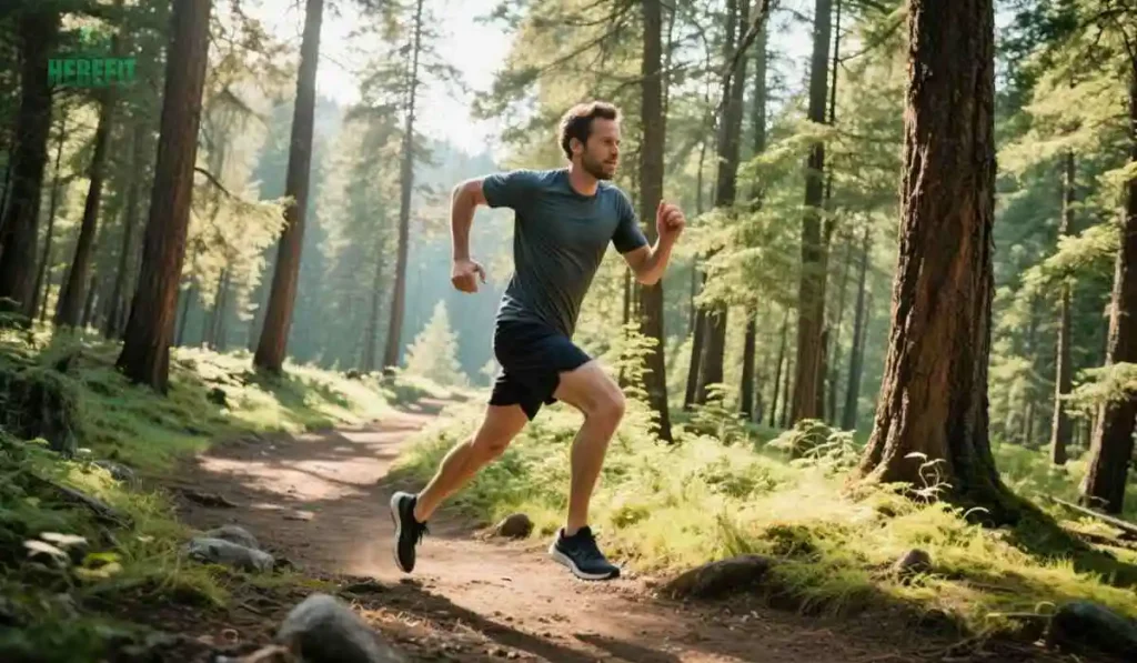 Natural fitness trail workout in Sandpoint woods
