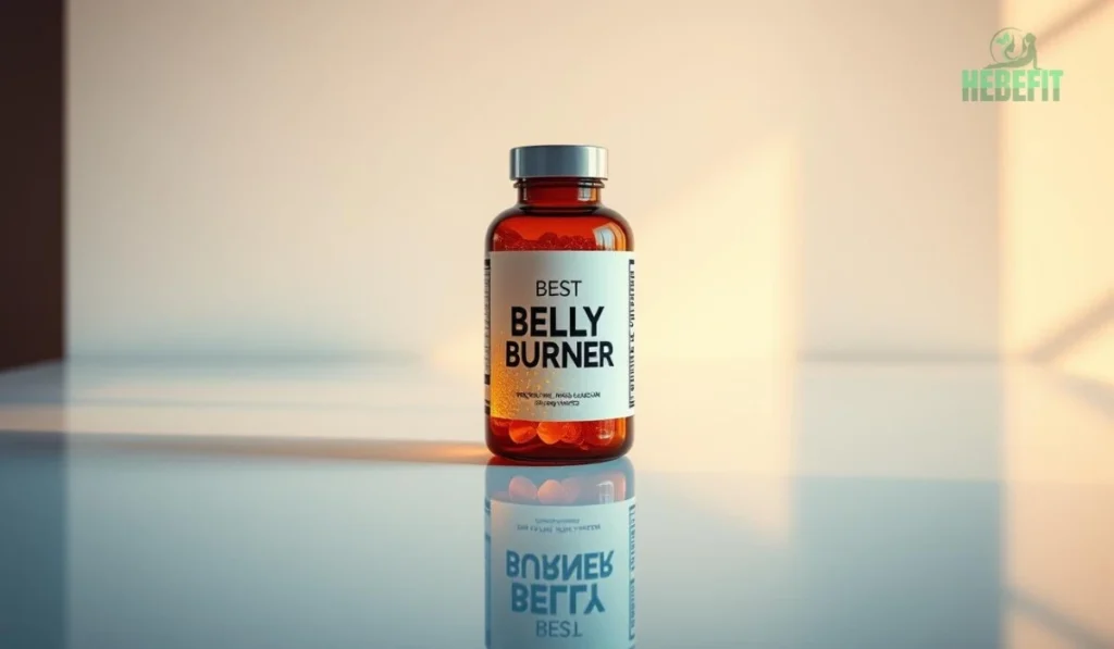 Bottle of best belly fat burner supplement