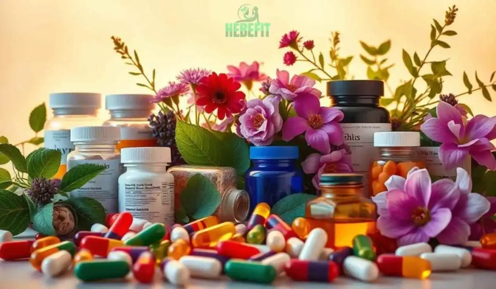 Woman taking vitamins for hormonal balance