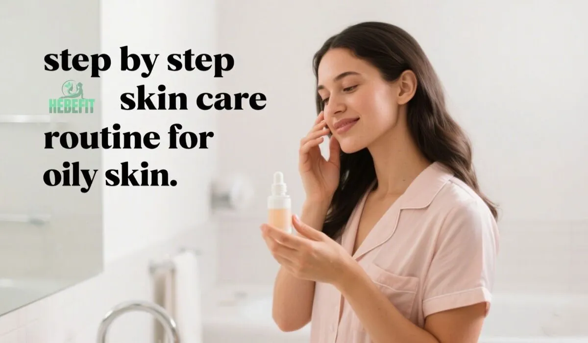 Close-up of healthy oily skin with natural glow